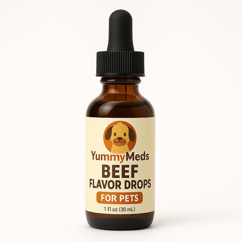 YummyMeds Beef Flavor Drops – Veterinary Medicine Taste Enhancer for Pets – 1 fl oz (30 mL)