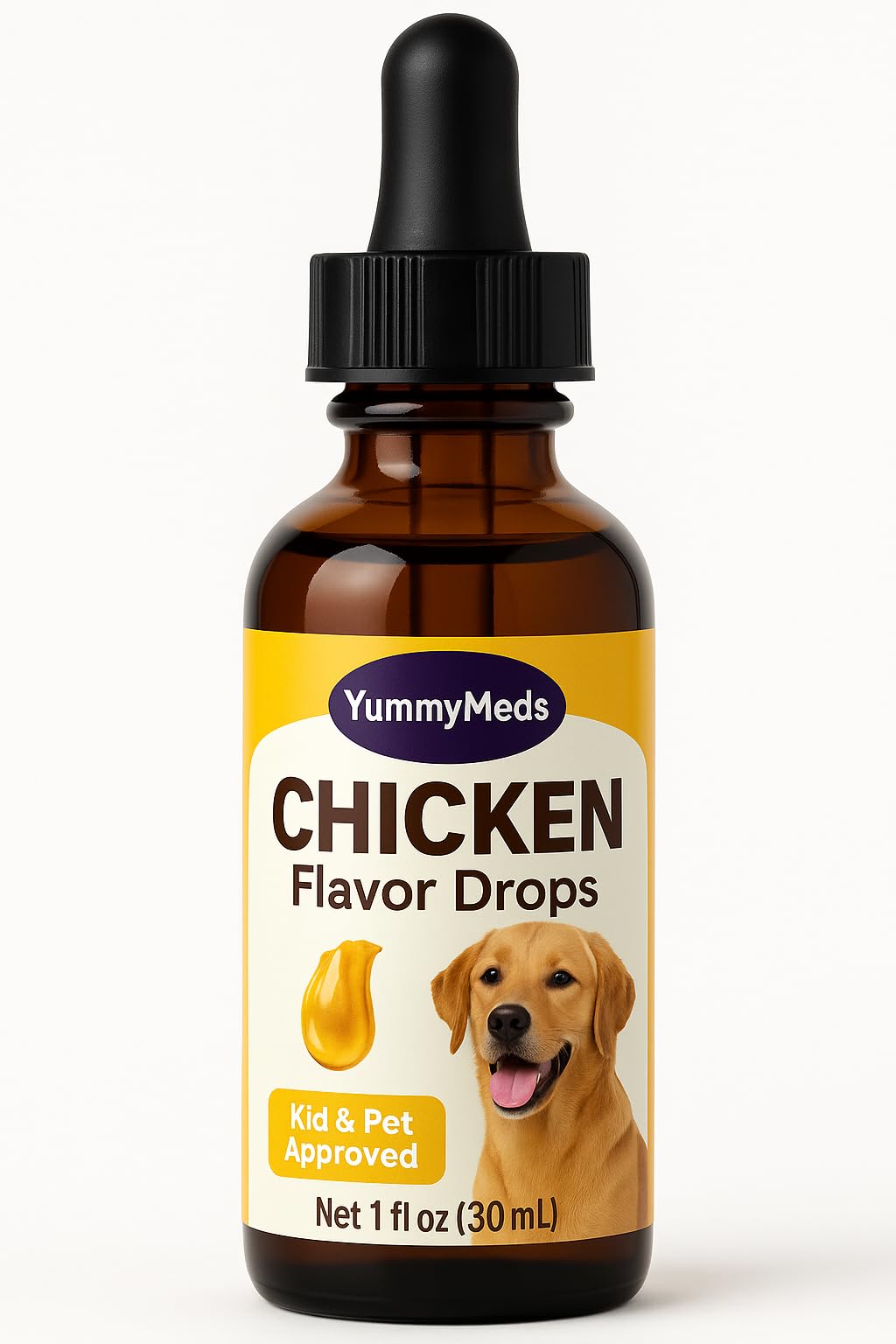 YummyMeds Chicken Flavor Drops – Veterinary Medicine Taste Enhancer for Pets – 1 fl oz (30 mL)