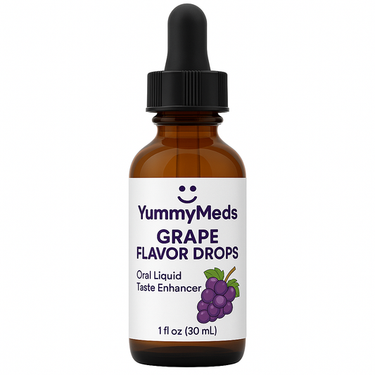 Yummy Meds Grape Flavor Drops – Pediatric & Veterinary Use – Masks Bitter Taste in Liquid Medicine – Kid-Approved,– 1 fl oz (30mL) exp 2028