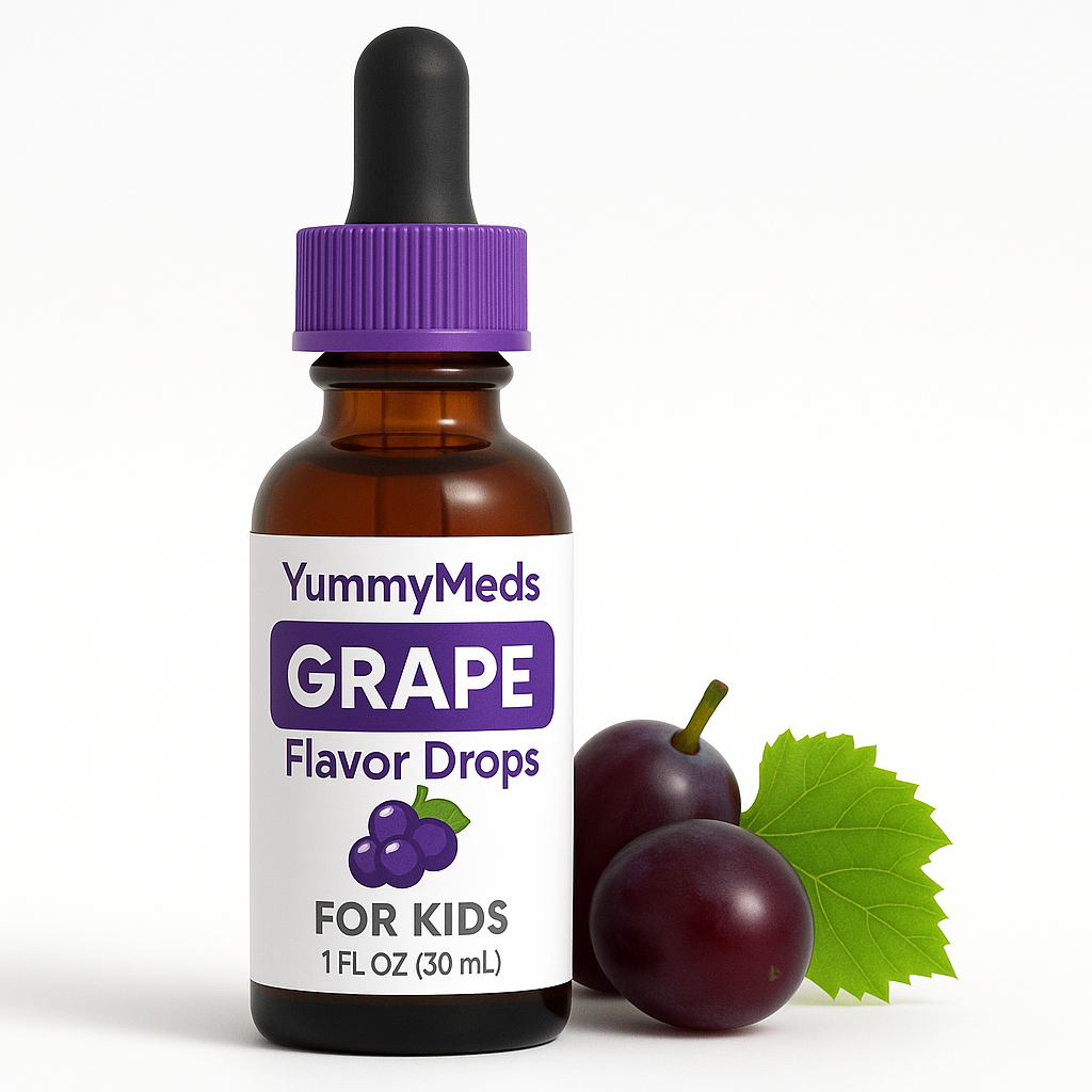 Yummy Meds Grape Flavor Drops – Pediatric & Veterinary Use – Masks Bitter Taste in Liquid Medicine – Kid-Approved,– 1 fl oz (30mL) exp 2028