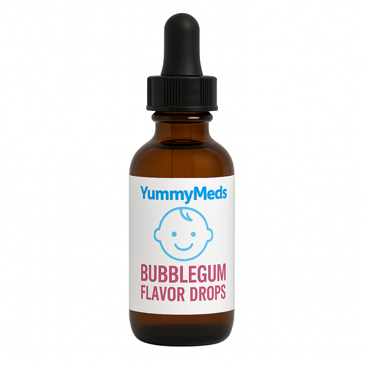 YummyMeds Bubble Gum Flavor Drops – Medicine Flavoring for Kids – Masks Bitter Taste – Sugar-Free – 1 fl oz (30mL) EXP 2028