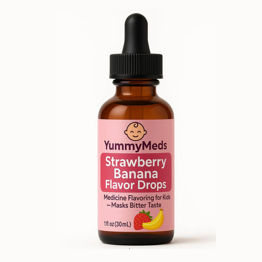 YummyMeds Strawberry Banana Flavor Drops – Kid-Friendly Flavor Enhancer for Liquid Medicines – 1 fl oz (30 mL)