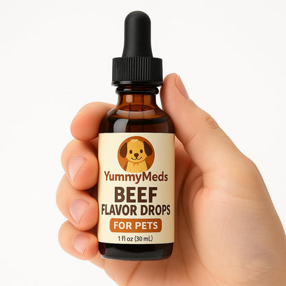 YummyMeds Beef Flavor Drops – Veterinary Medicine Taste Enhancer for Pets – 1 fl oz (30 mL)
