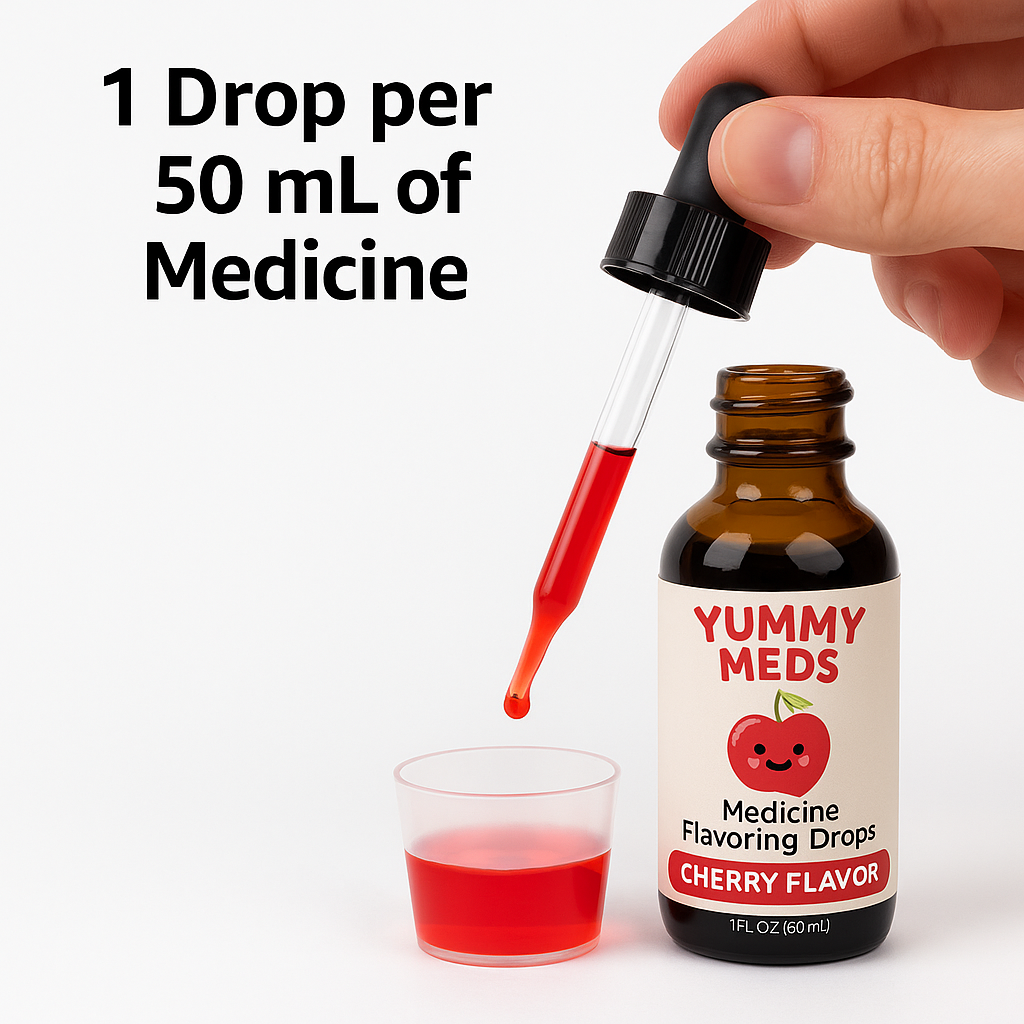 YummyMeds Flavor Medicine Flavoring Drops for Baby Child Kids Bad Tasting Medicines (Cherry)