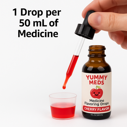 YummyMeds Flavor Medicine Flavoring Drops for Baby Child Kids Bad Tasting Medicines (Cherry)