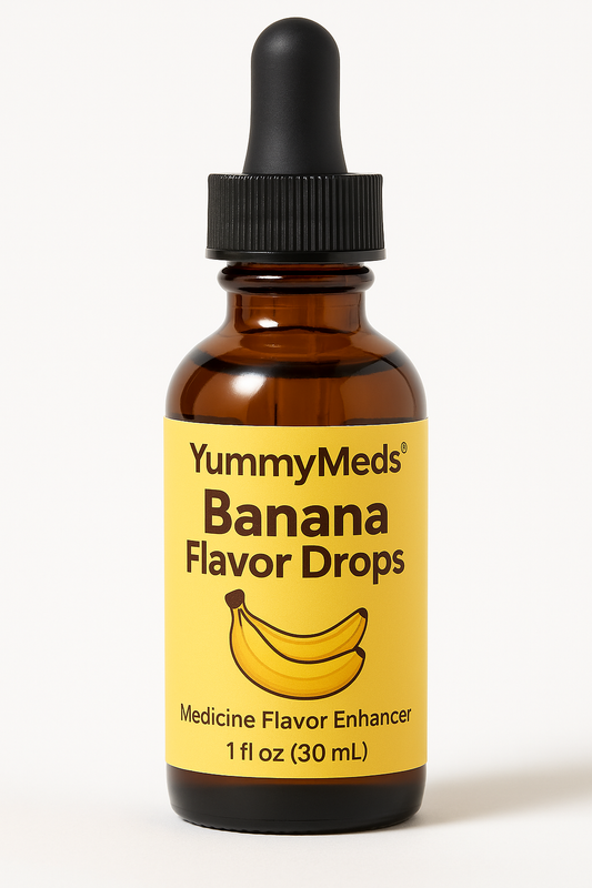 Yummy Meds Banana Flavor Drops for Kids – Makes Liquid Medicine Taste Better – Medicine Flavoring for Babies & Children – Easy to Use – 1 fl oz (30 mL)