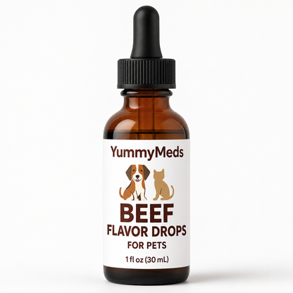 YummyMeds Beef flavor drops, 1 fl oz (30 mL) — for pets, product illustration 5