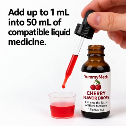YummyMeds Cherry flavor drops, 1 fl oz (30 mL) — product illustration 3