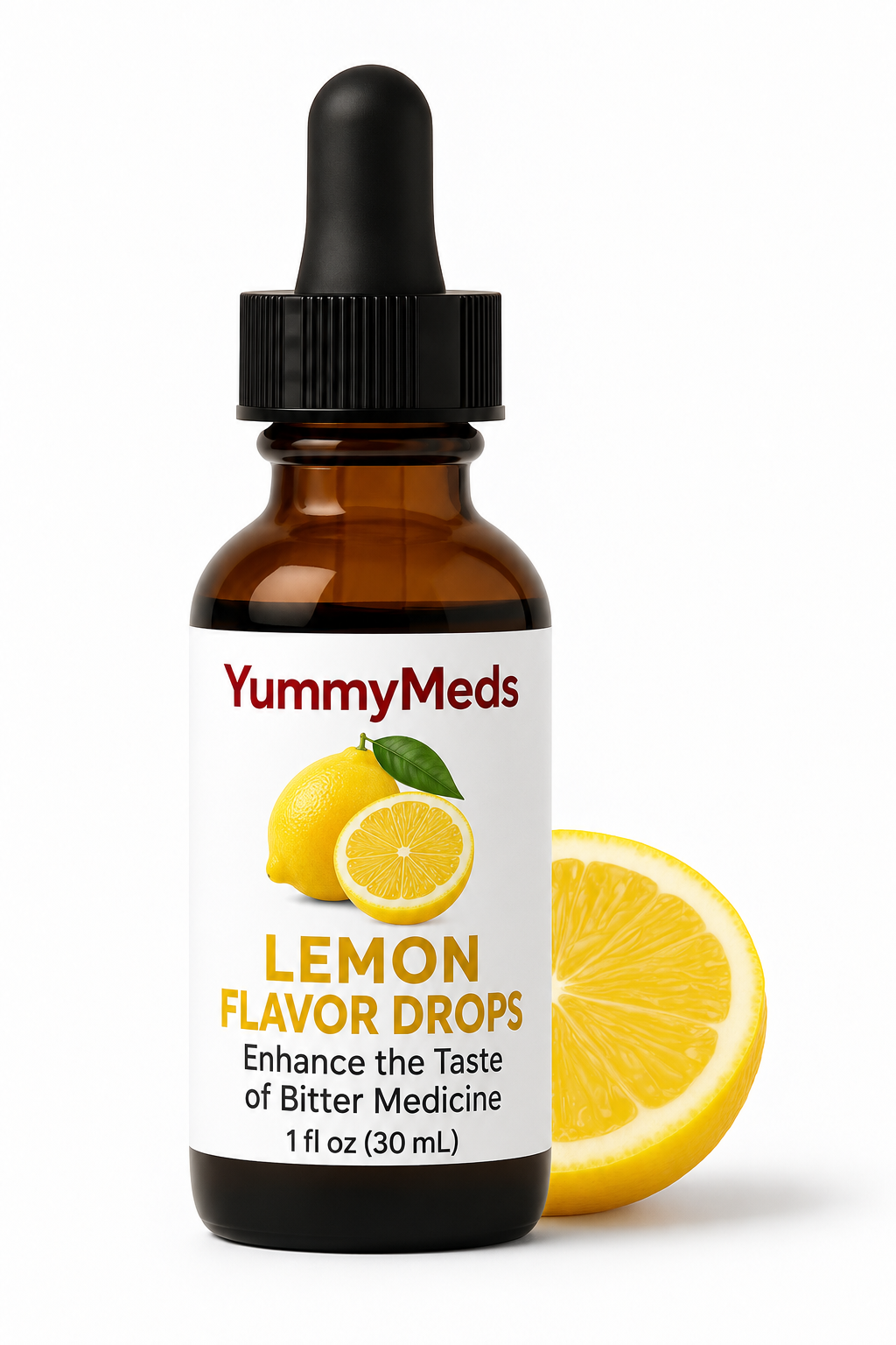 YummyMeds Lemon flavor drops, 1 fl oz (30 mL) — product illustration 1