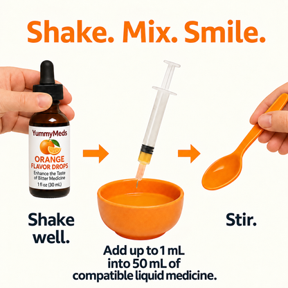 YummyMeds Orange flavor drops, 1 fl oz (30 mL) — product illustration 1